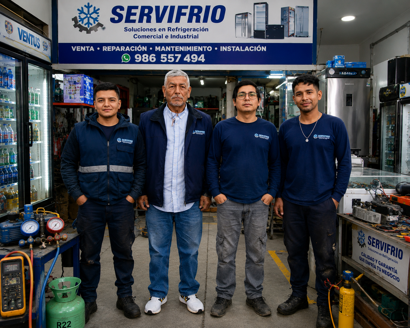 Equipo SERVIFRIO en el taller de Lima
